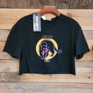 Romwe Crop Top T-shirt Black SZM